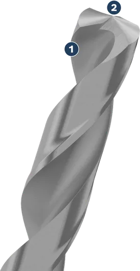 Bosch metal drill bit with precision ground tip.