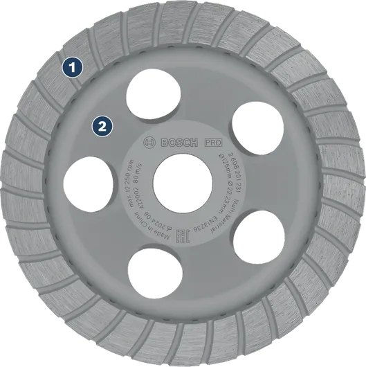 Bosch diamond grinding cup wheel for concrete.
