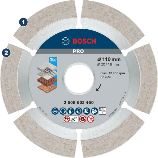 Bosch PRO Multi Material Diamond Disc 110x12 mm.