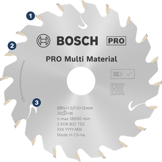 Bosch PRO Multi Material circular saw blade.