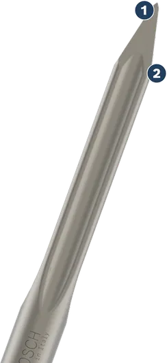 Bosch pointed chisel for demolition and concrete work.