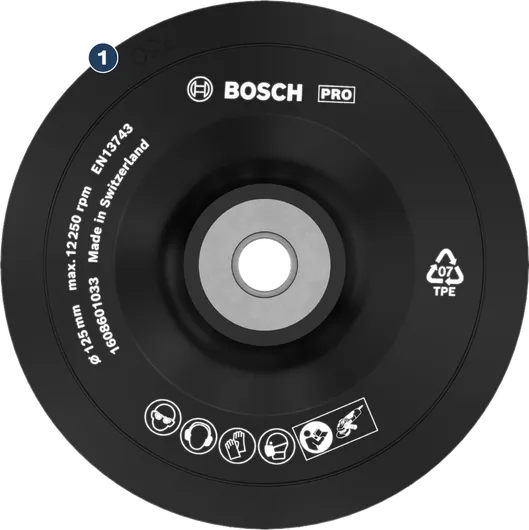 Bosch PRO 125mm angle grinder backing pad.
