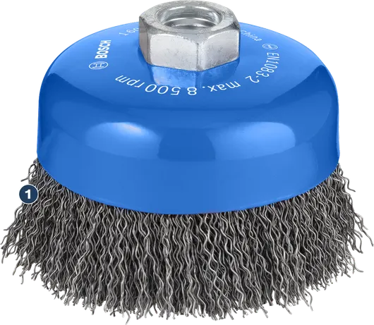 Bosch PRO Metal clean cup brush 100 mm for angle grinders.