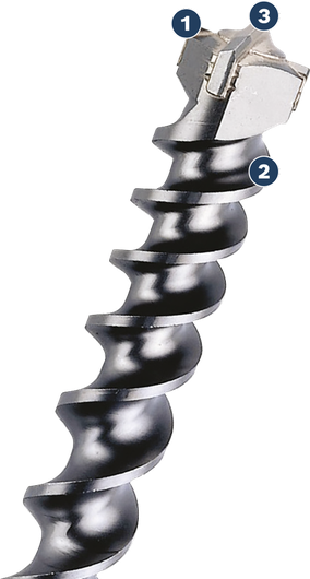 Bosch auger drill bit for wood with spiral flute.