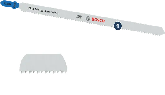 Bosch PRO Metal Sandwich jigsaw blade for metal cutting.