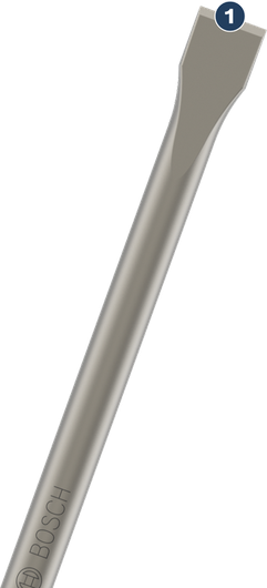 Bosch flat chisel SDS plus for concrete removal.