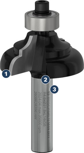 Bosch PRO Router Bit Classical Ogee with 4.8 mm radius.