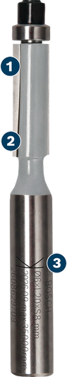 Bosch Spider WOG straight router bit for clean wood cutting.