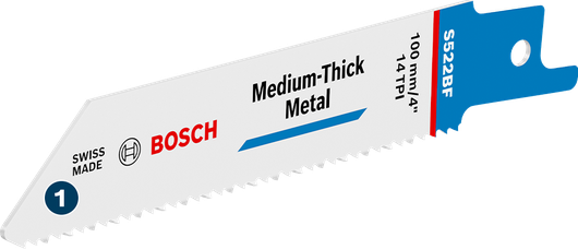 Bosch S522BF reciprocating saw blade for medium-thick metal.