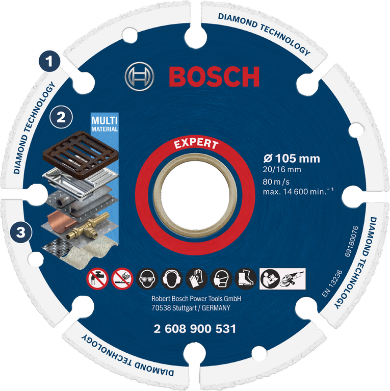 Bosch EXPERT Diamond Metal Wheel Cutting Disc 105 mm.