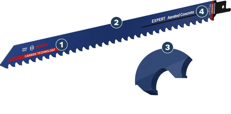 Bosch Expert Aerated Concrete saw blade with carbide teeth.