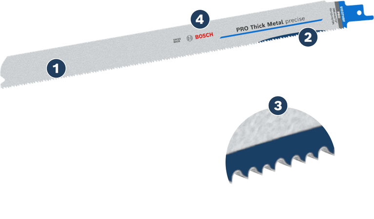 Bosch PRO Thick Metal precise S1237HBF blade for cutting thick metal.