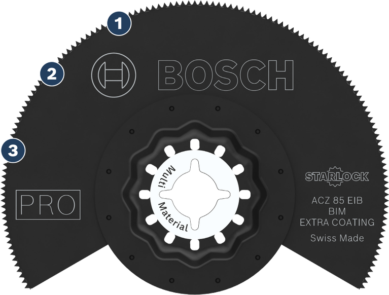 Bosch Starlock ACZ 85 EIB multi-material saw blade.