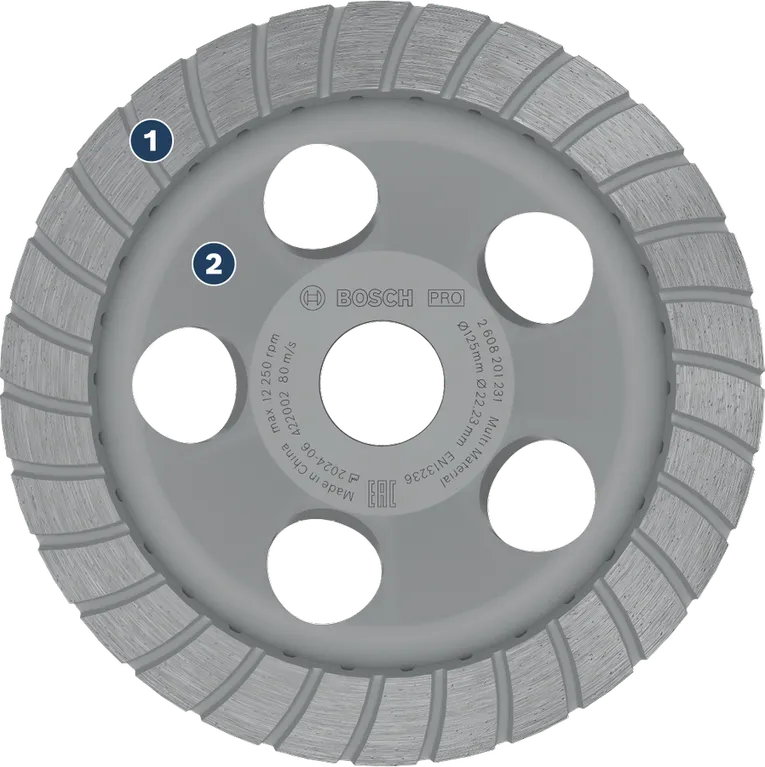 Bosch diamond grinding cup wheel for concrete.