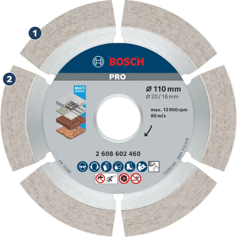 Bosch PRO Multi Material Diamond Disc 110x12 mm.