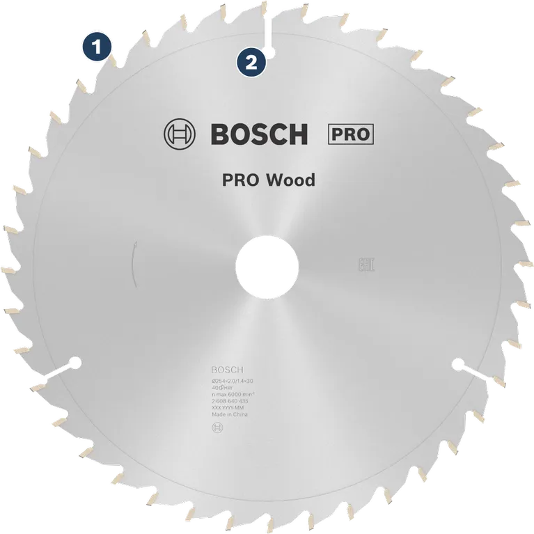 Bosch PRO Wood circular saw blade for wood cutting.