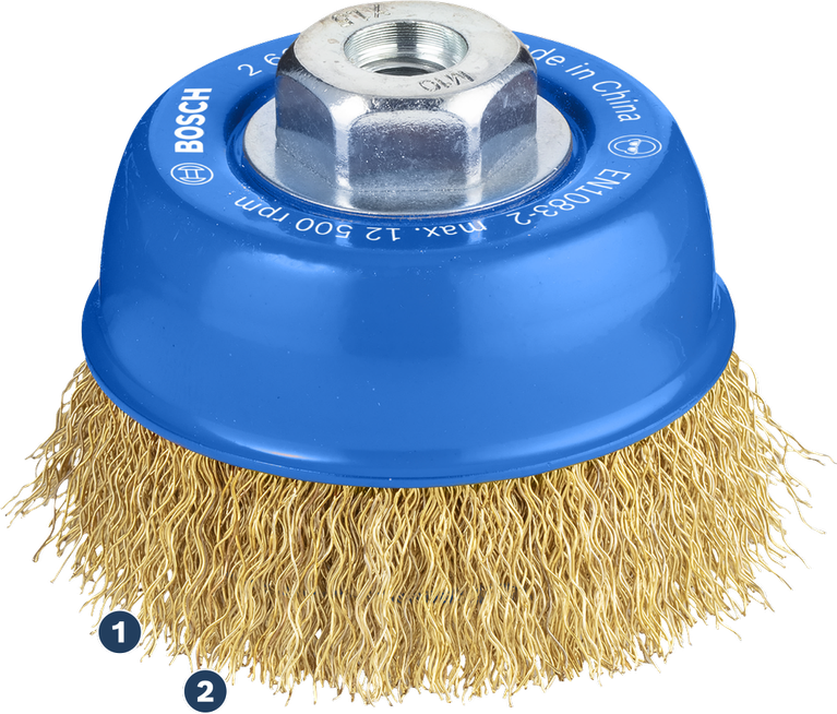 Bosch PRO Metal clean cup brush 75 mm for angle grinders.