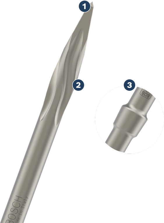 Bosch SDS plus-5X drill bit with carbide tip.