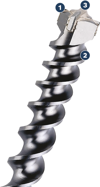 Bosch auger drill bit for wood with spiral flute.