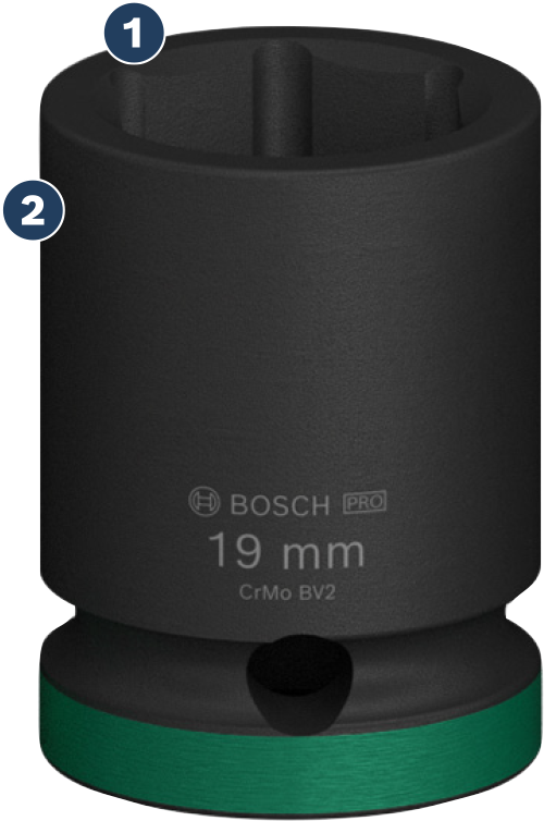 Bosch PRO Impact 19 mm socket from 1/2 inch set.