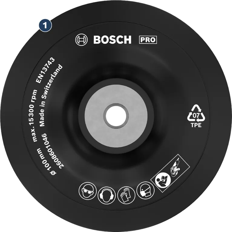 Bosch PRO Backing Pad Soft 100 mm for angle grinders.