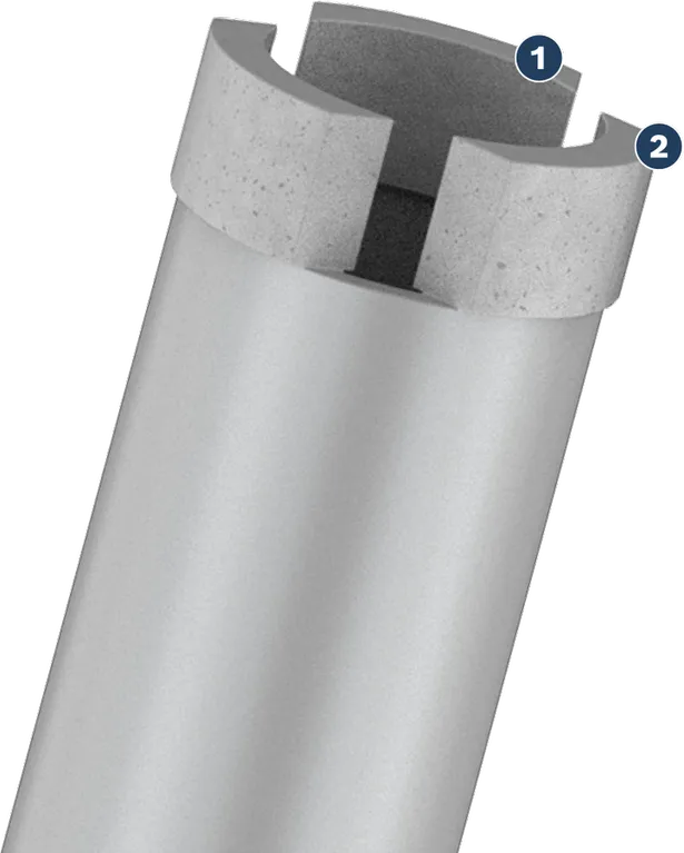 Bosch diamond core drill bit for concrete drilling.