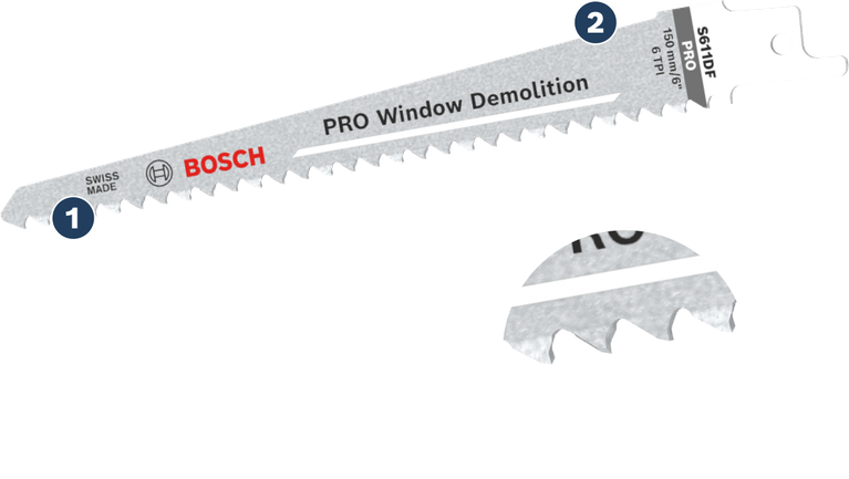 Bosch PRO Window Demolition reciprocating saw blade.