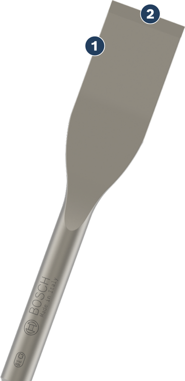 Bosch wide flat chisel for demolition work.