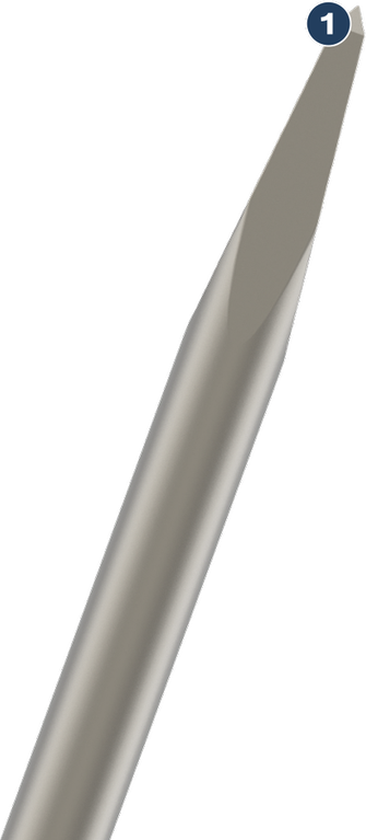 Bosch pointed chisel SDS plus for precise concrete breaking.