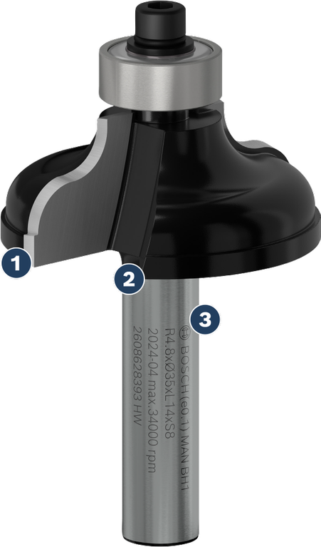 Bosch PRO Router Bit Classical Roman Ogee with 8 mm shank.