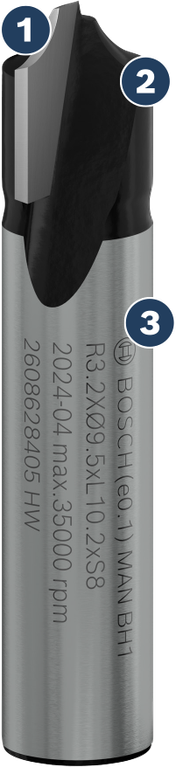 Bosch PRO Router Bit Beading R 3.2 x Ø 9.5 shank 8 mm.