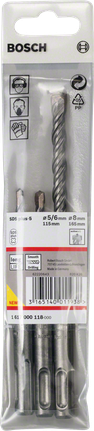 Bosch 3-piece SDS plus-5 hammer drill bit set 5/6/8 mm.