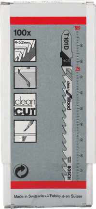 Bosch T101D Clean for Wood jigsaw blades pack.
