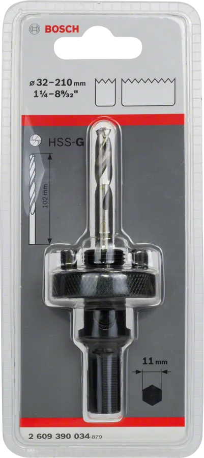 Bosch hexagon socket adapter for 32-210 mm hole saws.