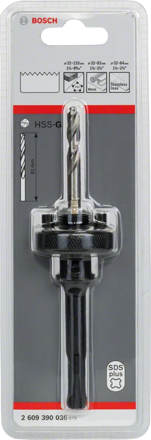 Bosch SDS plus adapter for HSS-G hole saws.