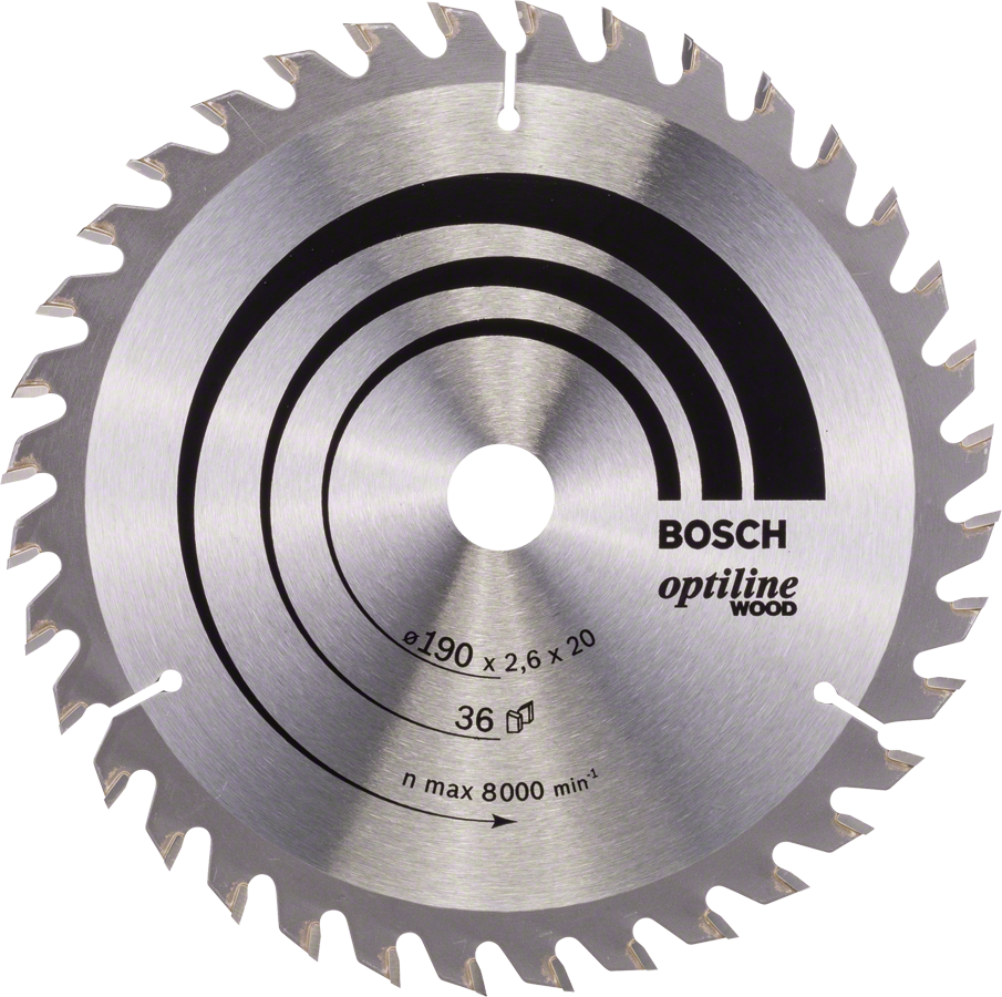 Bosch Optiline Wood circular saw blade, 190 mm 36 teeth.