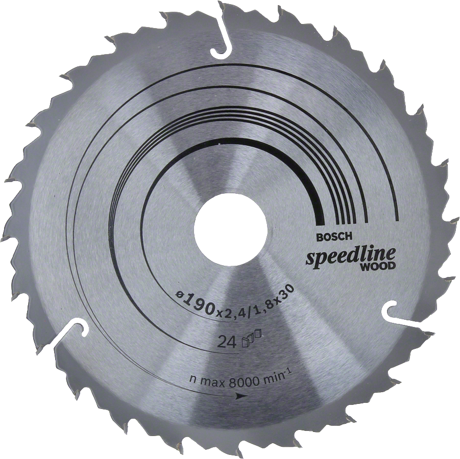 Bosch Speedline Wood circular saw blade 190mm 24 teeth.