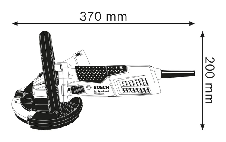 Concrete grinder dimensions.