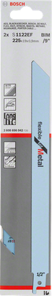 Bosch S1122EF flexible metal saw blade for long life cutting.