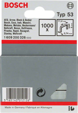 Bosch Type 53 6mm staples.