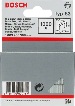 Bosch Typ 53 11,4 mm 1000× staples.