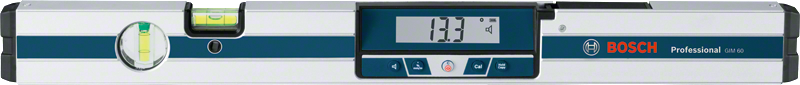 Bosch GIM 60 digital inclinometer with LCD display.