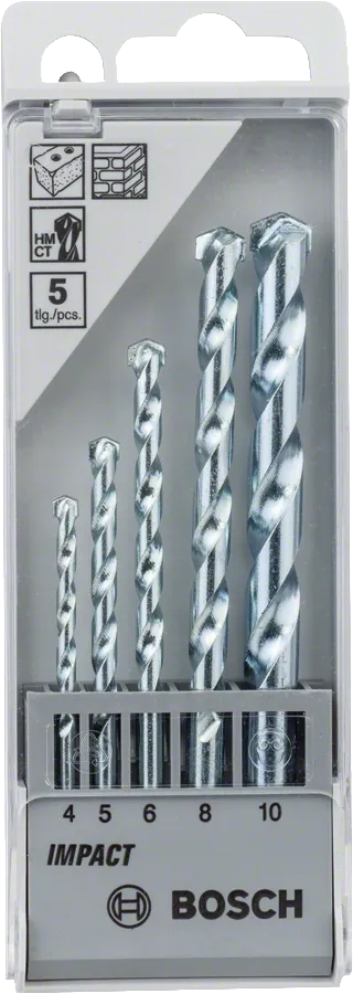 Bosch 5-piece CYL-1 masonry drill bit set 4-10 mm.