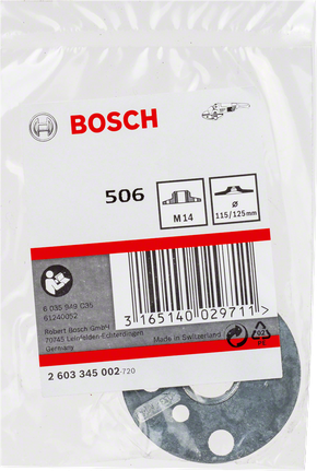 Bosch M14 clamping flange for angle grinders.