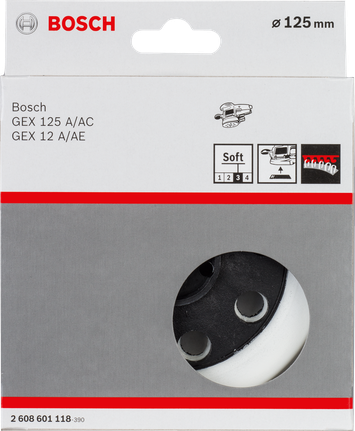 Bosch 125mm soft sanding pad for GEX 125 A/AC sanders.