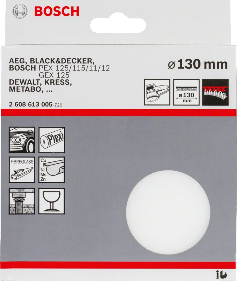 Bosch polishing sponge 130 mm diameter.