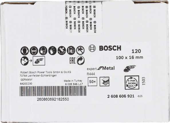 Bosch fibre sanding disc R444 100×16 mm.