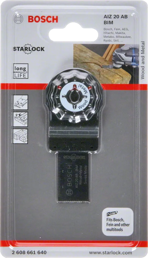 Bosch BIM plunge cut saw blade AIZ 20 AB for wood and metal.