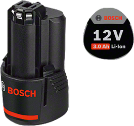 Bosch 12V 3.0Ah lithium-ion battery.