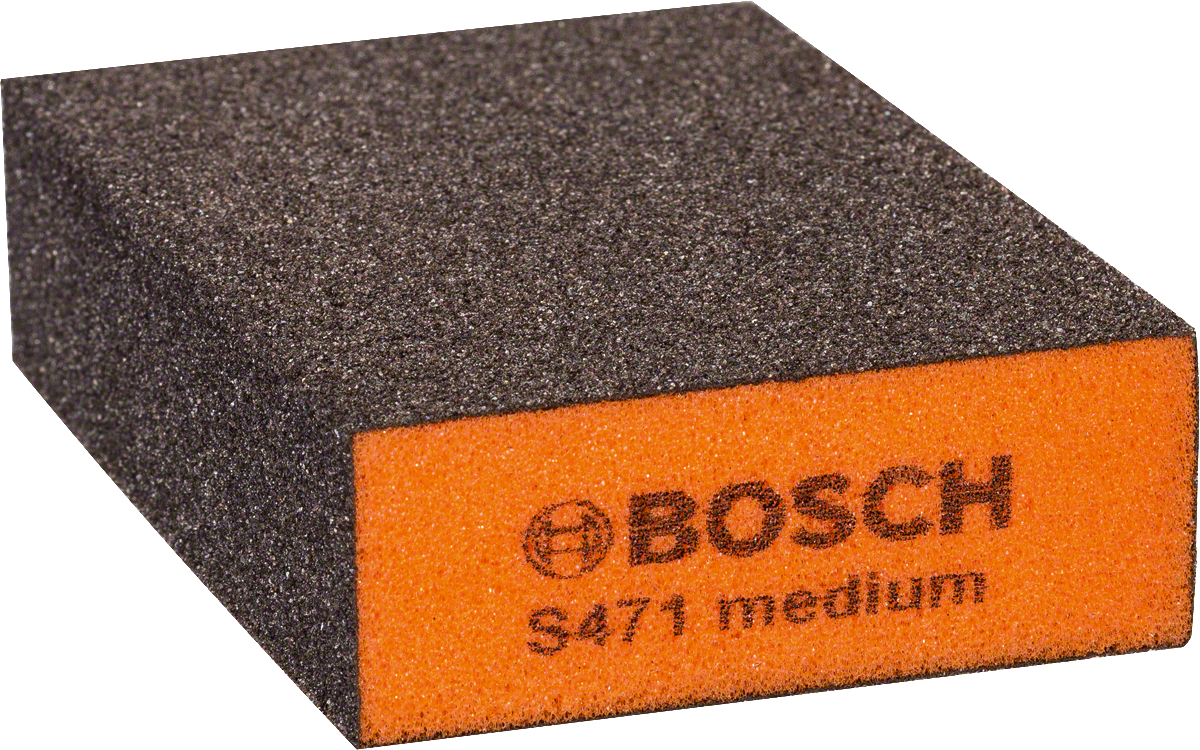 Bosch S471 medium sanding sponge for surface finishing.